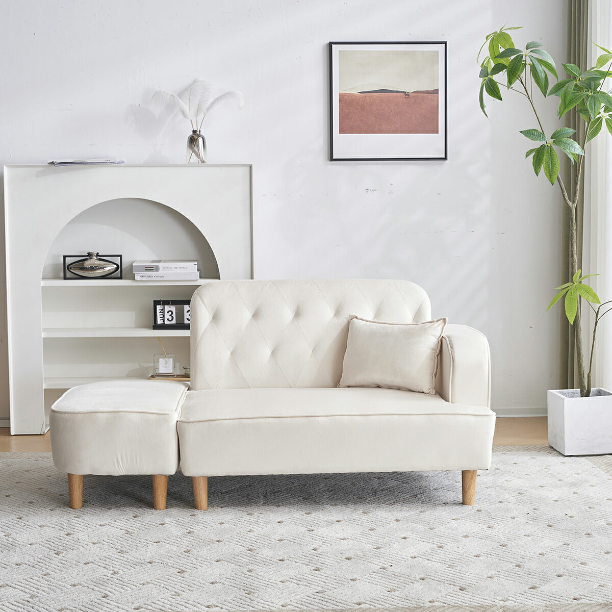 ソファー 2人掛け コンパクト おしゃれ ソファ カウチソファー ローソファー フロアソファー カウチ オットマン 韓国インテリア 韓国 L字 コーナーソファ 2人掛け 二人掛け ベージ リビング 一人暮らし ワンルームュ