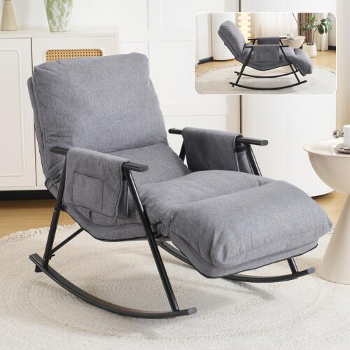 ロッキングチェア リラックス 1人掛け 幅62cm おしゃれ 北欧 モダン パーソナルチェアー リラックスチェア ハイバックチェア 一人掛け ソファ 大人用 疲れない いす 寝室用 客間用 北欧風 組み立て簡単 屋内 屋外 兼用 通気性よい 7日内出荷