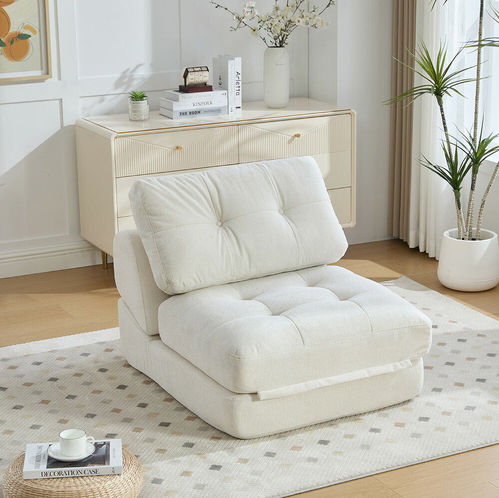 折りたたみ ソファベッド 1人掛け 幅75cm リクライニング フロアソファ コンパクト シングル ソファチェア ベッドチェア 多機能 シェニール生地 一人暮らし 来客用 ワンルーム 省スペース 7日内出荷