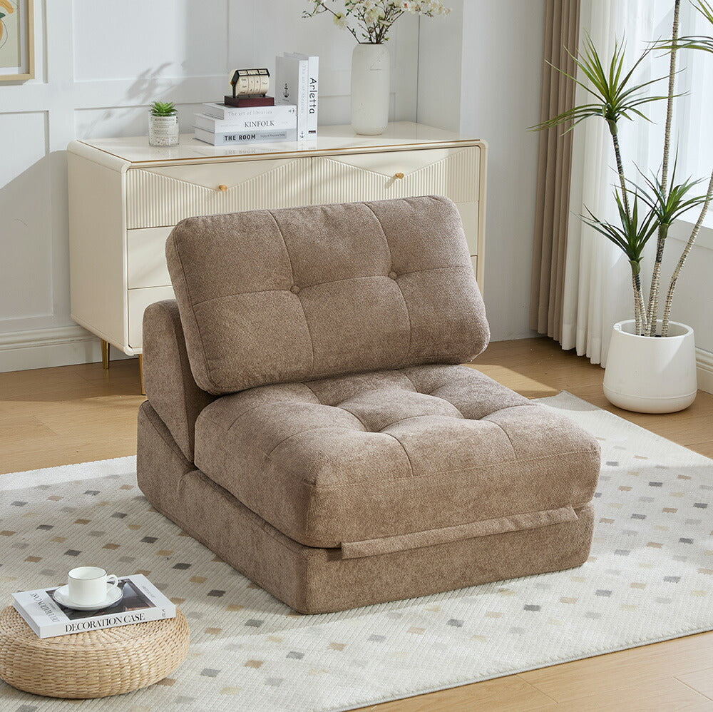 折りたたみ ソファベッド 1人掛け 幅75cm リクライニング フロアソファ コンパクト シングル ソファチェア ベッドチェア 多機能 シェニール生地 一人暮らし 来客用 ワンルーム 省スペース 7日内出荷