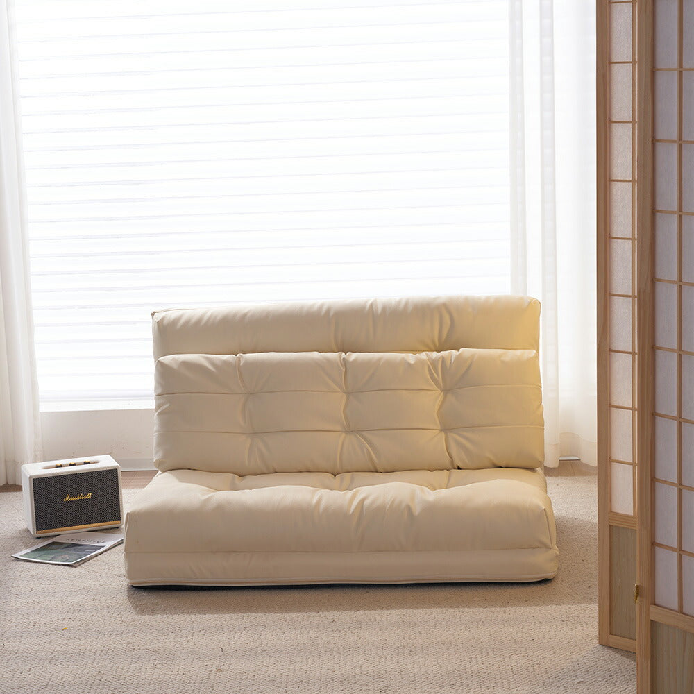 ソファベッド 2人掛け ローソファ 3WAY リクライニング 幅108cm 折りたたみ ソファーベッド コンパクト クッション付き 座椅子 フロアソファ 来客用 7日内出荷