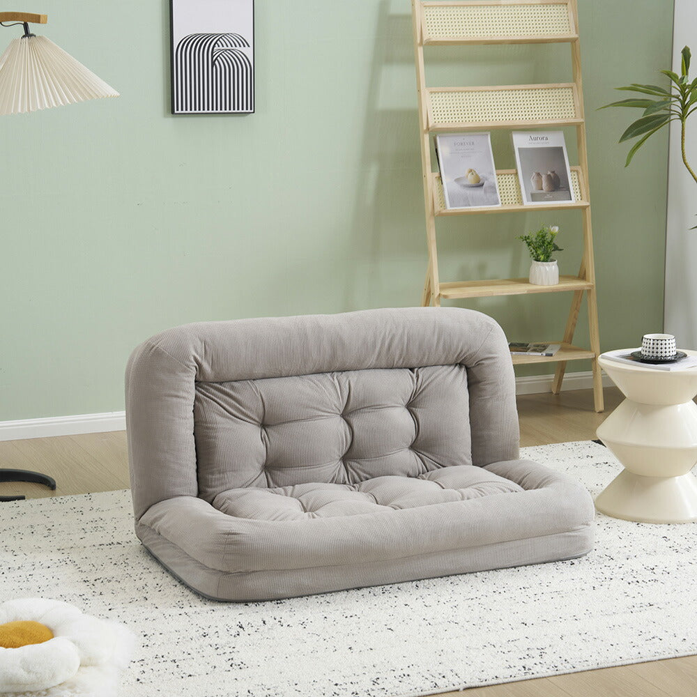 ソファーベッド 2人掛け 座椅子 ローソファ 3WAY 6段階リクライニング 折りたたみ コンパクト フロアソファ 圧力分散 包み込まれる 耐荷重150kg 7日内出荷