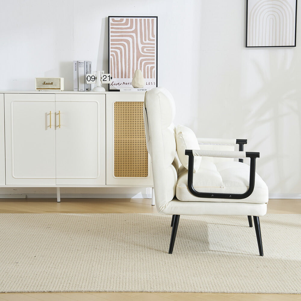 ソファベッド 3WAY 折りたたみ リクライニング 一人掛け カウチソファ 肘付き コンパクト ファブリック 一人暮らし 来客用 7日内出荷