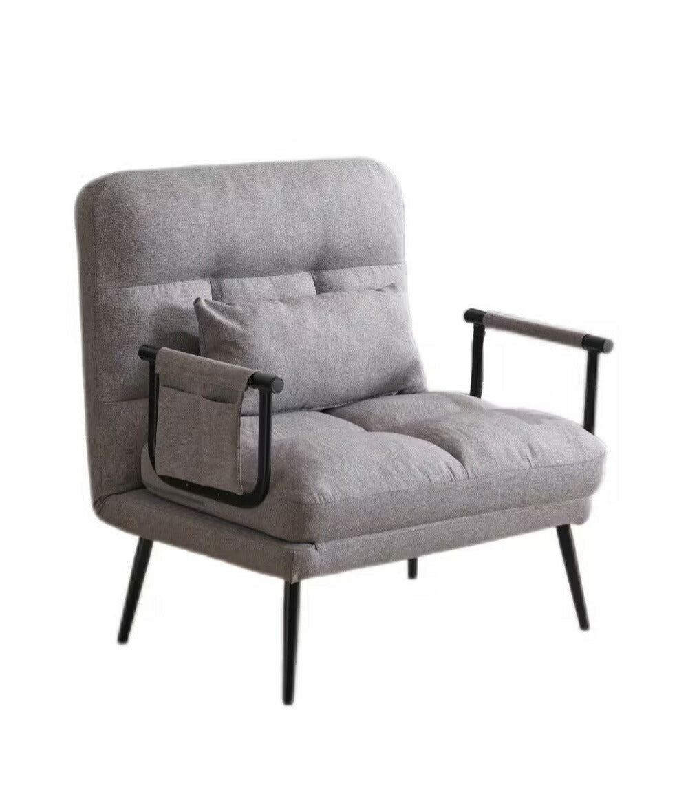 ソファベッド 3WAY 折りたたみ リクライニング 一人掛け カウチソファ 肘付き コンパクト ファブリック 一人暮らし 来客用 7日内出荷