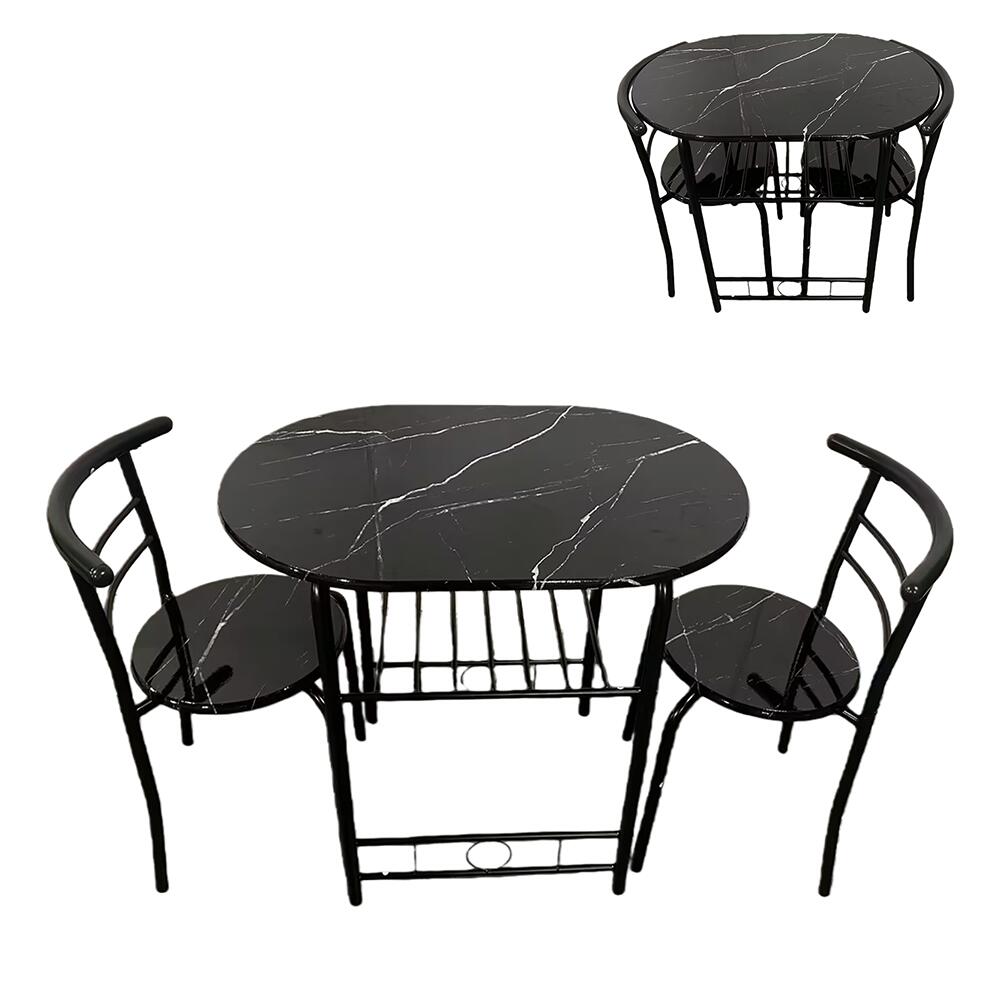 ダイニングテーブルセット 北欧 3点セット 2人 80 ダイニングテーブル 丸テーブル ダイニングセット オーバル 食卓 チェア2脚 コンパクト 2人掛け おしゃれ 大理石調 ダイニング テーブル 食卓用 韓国 丸型 2人用 北欧 韓国 韓国風 楕円 7日内出荷