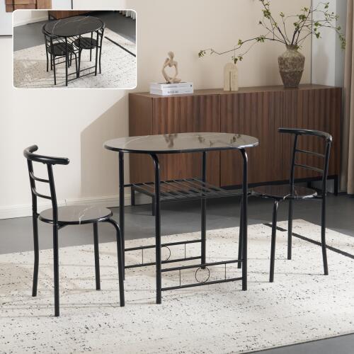 ダイニングテーブルセット 北欧 3点セット 2人 80 ダイニングテーブル 丸テーブル ダイニングセット オーバル 食卓 チェア2脚 コンパクト 2人掛け おしゃれ 大理石調 ダイニング テーブル 食卓用 韓国 丸型 2人用 北欧 韓国 韓国風 楕円 7日内出荷