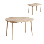 伸長式ダイニングテーブル 半円形 幅120 伸縮 ダイニング 丸テーブル 伸長 伸縮テーブル ダイニングテーブル 折りたたみ 折り畳み 円形 円形テーブル 丸 丸型 2人 4人 2人掛け 4人掛け ナチュラル ブラウン 木目調 テーブル単品