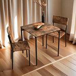 ダイニングテーブルセット 2人 3点セット ダイニングセット おしゃれ 正方形 幅70cm 二人用 2人掛け チェア2脚 角型 四角 4人掛け 70センチ おしゃれ シンプル 食卓テーブル 北欧 カフェテーブル 木目調 大理石風 壁付け 7日内出荷