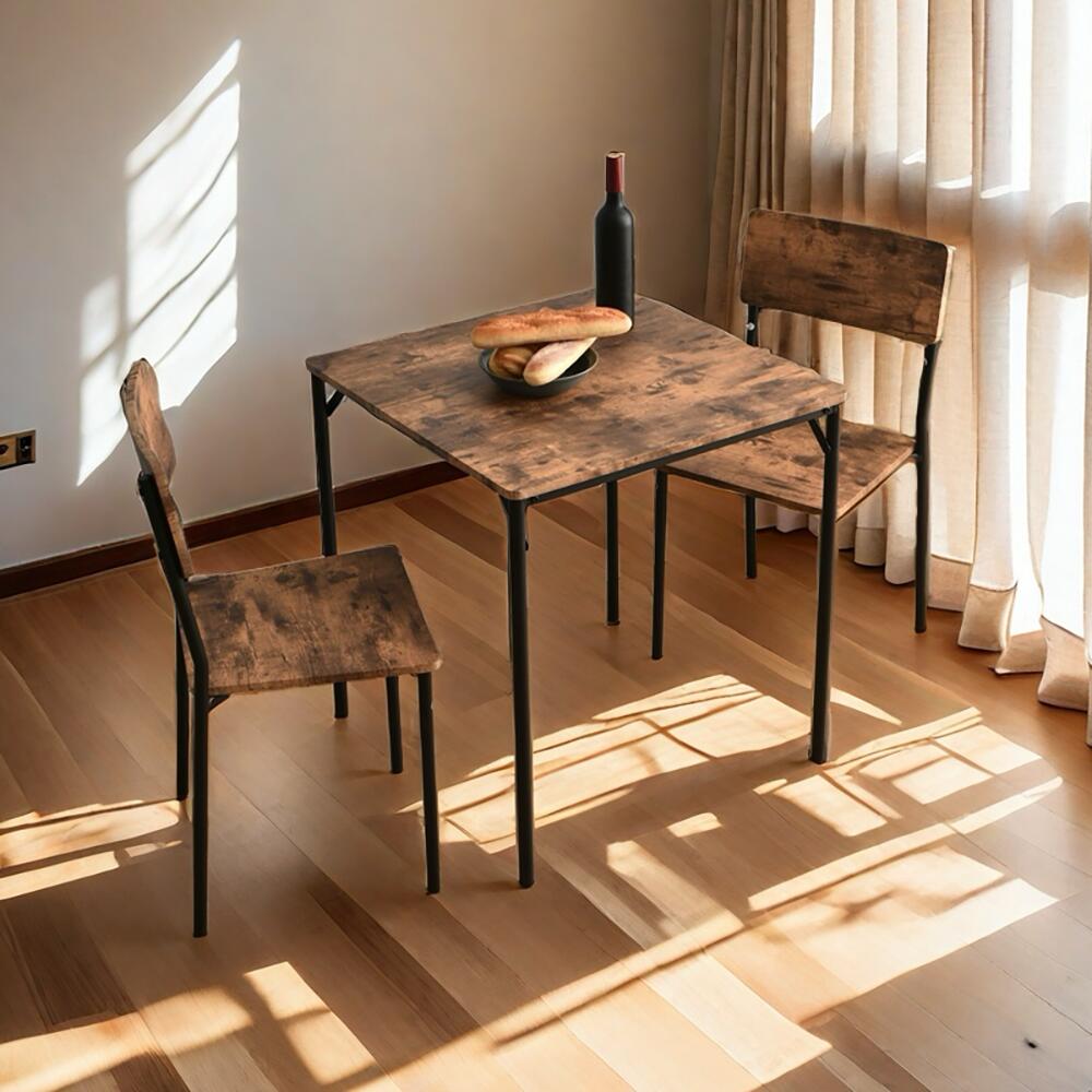 ダイニングテーブルセット 2人 3点セット ダイニングセット おしゃれ 正方形 幅70cm 二人用 2人掛け チェア2脚 角型 四角 4人掛け 70センチ おしゃれ シンプル 食卓テーブル 北欧 カフェテーブル 木目調 大理石風 壁付け 7日内出荷