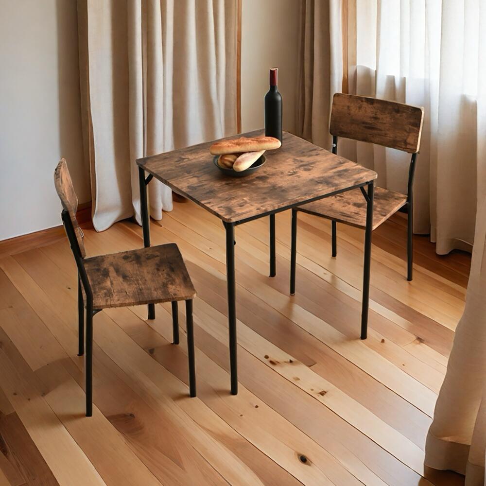 ダイニングテーブルセット 2人 3点セット ダイニングセット おしゃれ 正方形 幅70cm 二人用 2人掛け チェア2脚 角型 四角 4人掛け 70センチ おしゃれ シンプル 食卓テーブル 北欧 カフェテーブル 木目調 大理石風 壁付け 7日内出荷