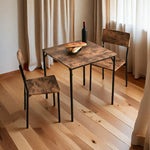 ダイニングテーブルセット 2人 3点セット ダイニングセット おしゃれ 正方形 幅70cm 二人用 2人掛け チェア2脚 角型 四角 4人掛け 70センチ おしゃれ シンプル 食卓テーブル 北欧 カフェテーブル 木目調 大理石風 壁付け 7日内出荷