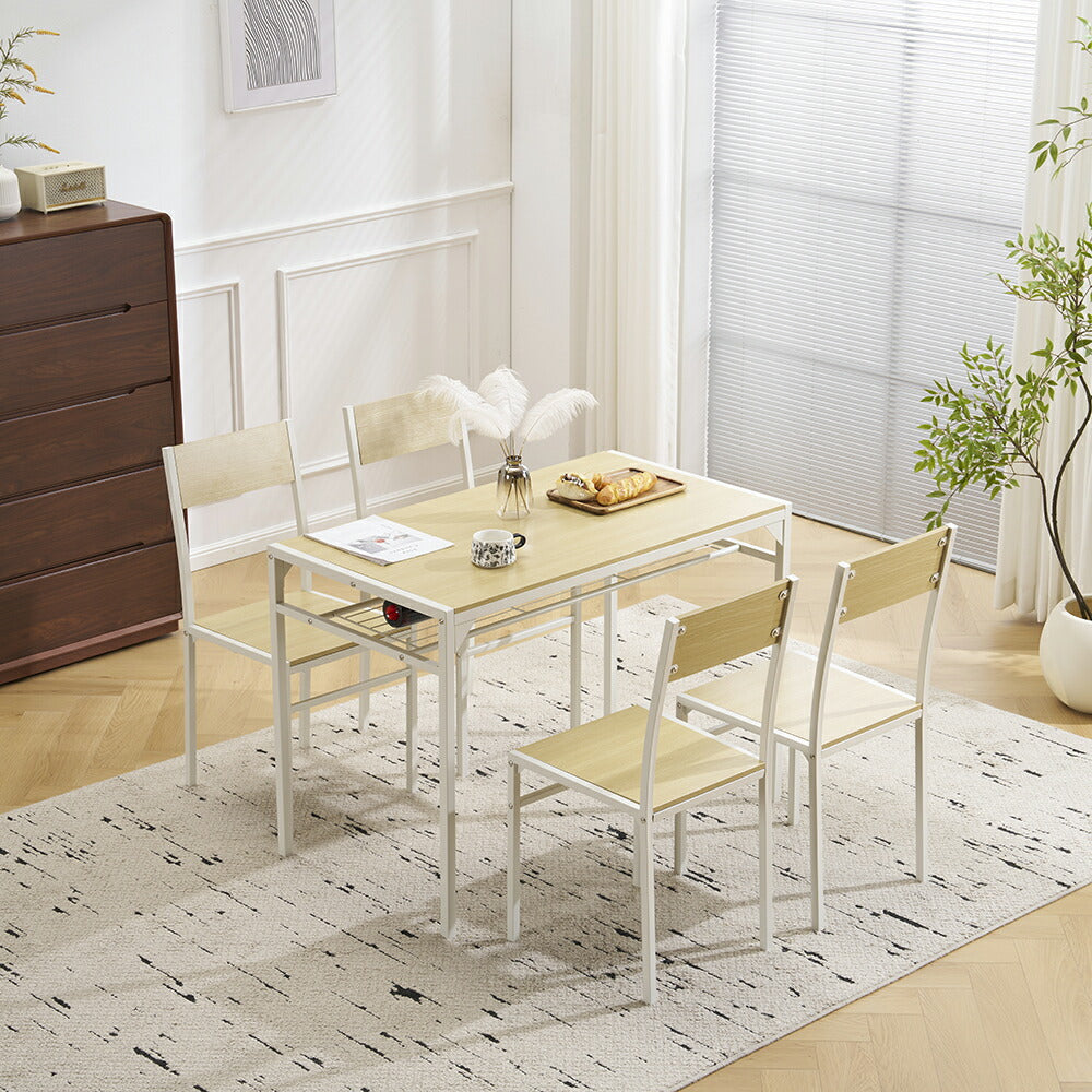 ダイニングテーブルセット 4人掛け 5点セット ダイニングセット おしゃれ 長方形 幅109cm 食卓 2人掛け 4人 ダイニングテーブル ダイニングチェア モダン 北欧 ベンチ 食卓セット 木目調 スチール 新生活 木目調 ナチュラル ブラウン 7日内出荷
