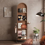 スタンドミラー 全身 ラック アンティーク 木製 鏡付き アーチ アーチ形 木製 全身鏡 収納棚 姿見 収納 鏡 付き ドレッサー メイク コスメ 玄関 リビング収納 ミラー ミラーラック 姿見ドレッサー キャスター付き おしゃれ