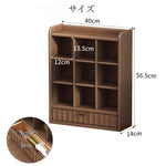 Casaconer | キャビネット・棚・サイドキャビネット・キャビネット・ハイタイプ・幅40cm・茶褐色・黒茶色・リビング・ブックシェルフ・ディスプレイラック・棚・食器棚・ラック・シェルフ・本棚・完成品・ミニ食器棚