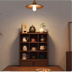 Casaconer | キャビネット・棚・サイドキャビネット・キャビネット・ハイタイプ・幅40cm・茶褐色・黒茶色・リビング・ブックシェルフ・ディスプレイラック・棚・食器棚・ラック・シェルフ・本棚・完成品・ミニ食器棚