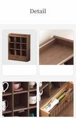 Casaconer | キャビネット・棚・サイドキャビネット・キャビネット・ハイタイプ・幅40cm・茶褐色・黒茶色・リビング・ブックシェルフ・ディスプレイラック・棚・食器棚・ラック・シェルフ・本棚・完成品・ミニ食器棚