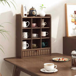 Casaconer | キャビネット・棚・サイドキャビネット・キャビネット・ハイタイプ・幅40cm・茶褐色・黒茶色・リビング・ブックシェルフ・ディスプレイラック・棚・食器棚・ラック・シェルフ・本棚・完成品・ミニ食器棚