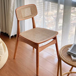 チェア,ダイニングチェア,ラタン,椅子,シンプル,藤編み,天然木,ディテール