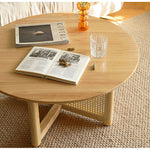 Casaconer | センターテーブル・ラタン・木製・おしゃれ・北欧・韓国・ナチュラル・レトロ調・シンプル・収納・リビングテーブル・80