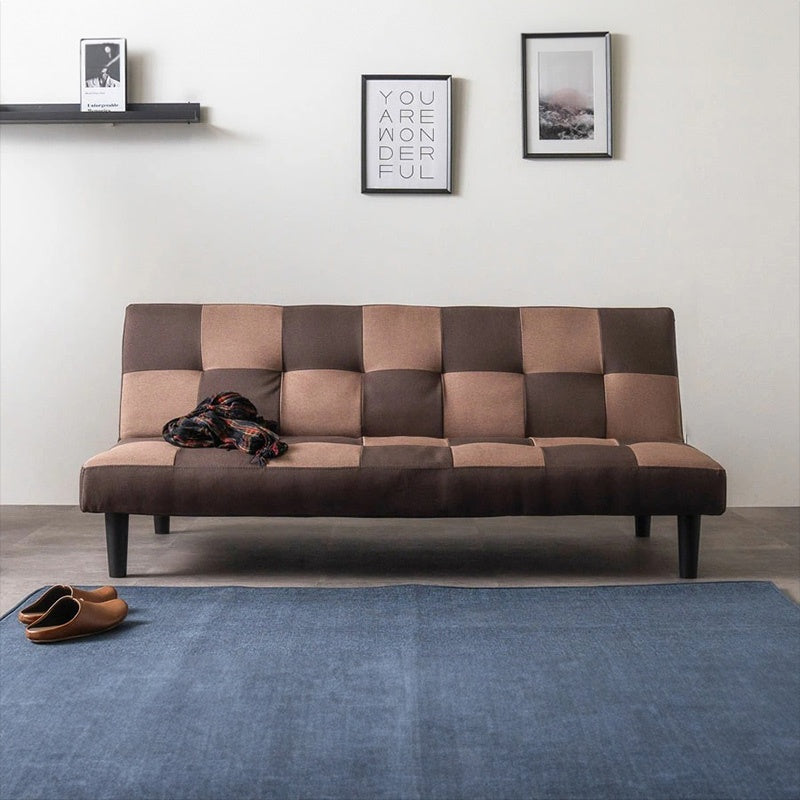 ソファー ソファ おすすめ ソファーベッド シングル 幅170cm 3人掛け パッチワーク ファブリック ソファーベット ソファー コンパクト 合皮 市松 おしゃれ かわいい ロータイプ おすすめ