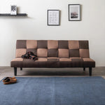 ソファー ソファ おすすめ ソファーベッド シングル 幅170cm 3人掛け パッチワーク ファブリック ソファーベット ソファー コンパクト 合皮 市松 おしゃれ かわいい ロータイプ おすすめ