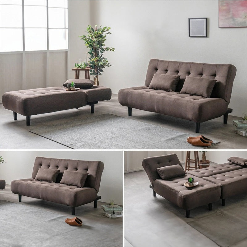 ソファー ソファ おすすめ カウチソファー ソファーベッド 3人掛け 3人用 おしゃれ クッション付き グレー ブラウン ファブリック 脚付き シェーズロング