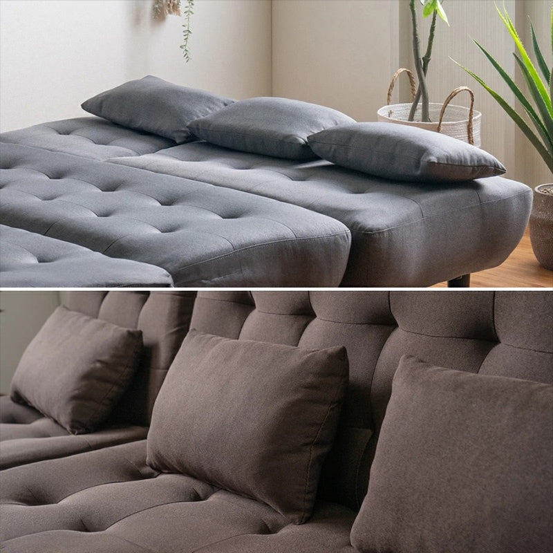 ソファー ソファ おすすめ カウチソファー ソファーベッド 3人掛け 3人用 おしゃれ クッション付き グレー ブラウン ファブリック 脚付き シェーズロング