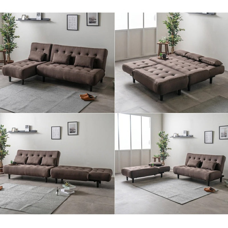 ソファー ソファ おすすめ カウチソファー ソファーベッド 3人掛け 3人用 おしゃれ クッション付き グレー ブラウン ファブリック 脚付き シェーズロング