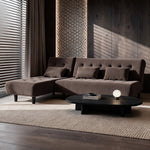 ソファー ソファ おすすめ カウチソファー ソファーベッド 3人掛け 3人用 おしゃれ クッション付き グレー ブラウン ファブリック 脚付き シェーズロング