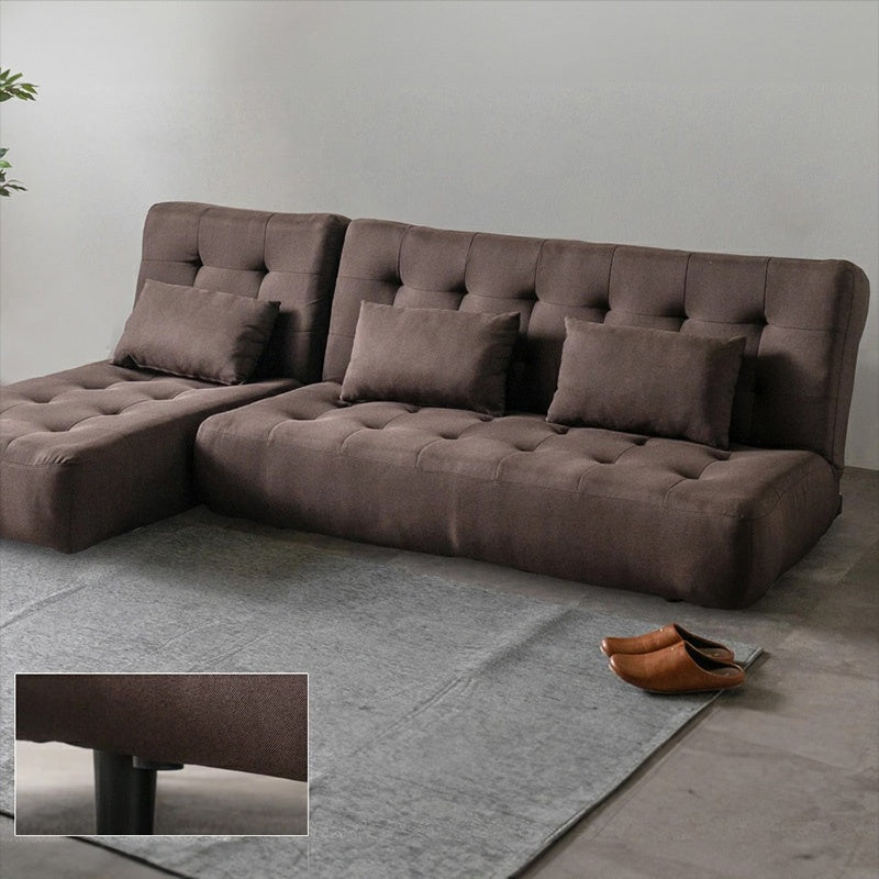 ソファー ソファ おすすめ カウチソファー ソファーベッド 3人掛け 3人用 おしゃれ クッション付き グレー ブラウン ファブリック 脚付き シェーズロング