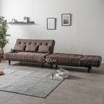 ソファー ソファ おすすめ カウチソファー ソファーベッド 3人掛け 3人用 おしゃれ クッション付き グレー ブラウン ファブリック 脚付き シェーズロング