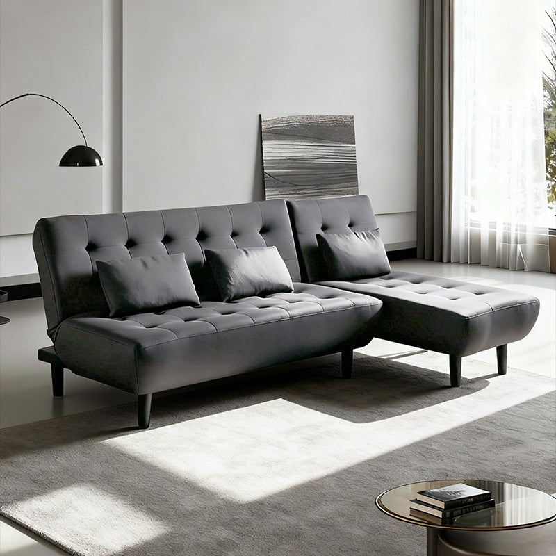 ソファー ソファ おすすめ カウチソファー ソファーベッド 3人掛け 3人用 おしゃれ クッション付き グレー ブラウン ファブリック 脚付き シェーズロング