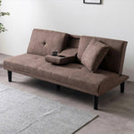 ソファー ソファ おすすめ ソファーベッド 幅170cm ファブリック 3人掛け テーブル付き コンパクト ファブリック ドリンクホルダー付き 脚付き グレー ブラウン