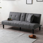 ソファー ソファ おすすめ ソファーベッド 幅170cm ファブリック 3人掛け テーブル付き コンパクト ファブリック ドリンクホルダー付き 脚付き グレー ブラウン