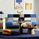 ソファー ソファ ソファーベッド 幅168cm ２人掛け ファブリック 脚付き リクライニング フロアソファ 北欧 可愛い リビング　新生活 1人暮らし コンパクト おしゃれ おすすめ マルチカラー ブルー