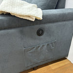 ソファーベッド・収納付き・カウチソファー・3人掛け・布製・グレー・北欧風・リビング・寝室・大きい・usb・おしゃれ・7日内出荷