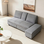 ソファーベッド・収納付き・カウチソファ・3人掛け・ソファーセット・シンプル・コンパクト・北欧スタイル・ファブリック・引き出し付き・テーブル付き・グレー・ブラウン・おしゃれ・7日内出荷
