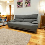 ソファー ソファ・ソファー・布張りソファ・ワイド・広め・ハイバック・幅約190cm・おしゃれ・3人用・3人掛け・おしゃれ・背もたれ分割・グレー・脚付き・ファブリック・北欧・7日内出荷