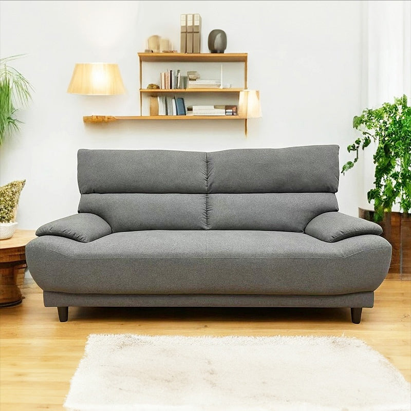 ソファー ソファ・ソファー・布張りソファ・ワイド・広め・ハイバック・幅約190cm・おしゃれ・3人用・3人掛け・おしゃれ・背もたれ分割・グレー・脚付き・ファブリック・北欧・7日内出荷