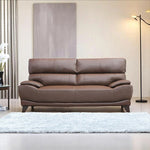 ソファー ソファ 3人掛け ハイバック レザー 本革 PVC 幅195cm ブラウン 応接ソファ 肘付き おしゃれ 北欧 モダン 脚付き