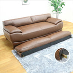 ソファー ソファ 3人掛け ハイバック レザー 本革 PVC 幅195cm ブラウン 応接ソファ 肘付き おしゃれ 北欧 モダン 脚付き