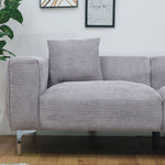 ソファ ソファー 幅190cm 3人掛け 3人用 コーデュロイ ファブリック 布 シンプルデザイン グレー 脚付き 肘掛け おしゃれ