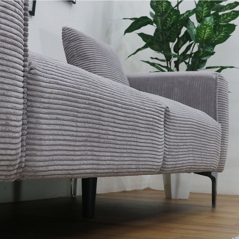 ソファ ソファー 幅190cm 3人掛け 3人用 コーデュロイ ファブリック 布 シンプルデザイン グレー 脚付き 肘掛け おしゃれ
