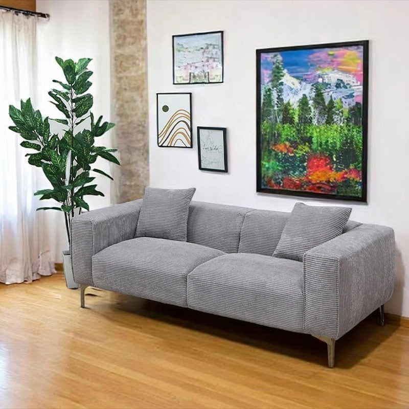 ソファ ソファー 幅190cm 3人掛け 3人用 コーデュロイ ファブリック 布 シンプルデザイン グレー 脚付き 肘掛け おしゃれ
