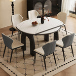 ダイニングテーブル 伸縮 6人 セラミック 丸 丸テーブル おしゃれ 120 4人 大理石柄 セラミックテーブル テーブル 食卓テーブル耐熱 食事テーブル リビングテーブル 4人用 高級感 新生活 北欧白 黒 ホワイト ブラック