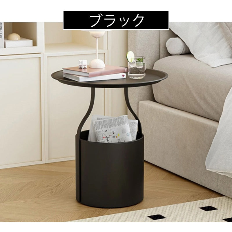 金属製 ベッドサイドテーブル スチール 幅40cm シンプル モダン 小型 収納 置き台 ナイトテーブル 寝室用 ホワイト ブラック オレンジ クリーム風 サイドテーブル 家具 省スペース 北欧風 韓国風 おしゃれ
