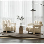 パーソナルチェア・1人掛け・ソファ・ファブリック・クリーム風・ローソファー・北欧風・1人暮らし