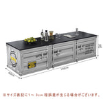 スチール製 収納ローボード ローテーブル インダストリアル コンテナ風 デザイン 収納キャビネット ロータイプ 多目的収納 オフィス イエロー シルバー 幅100cm／140cm おしゃれ