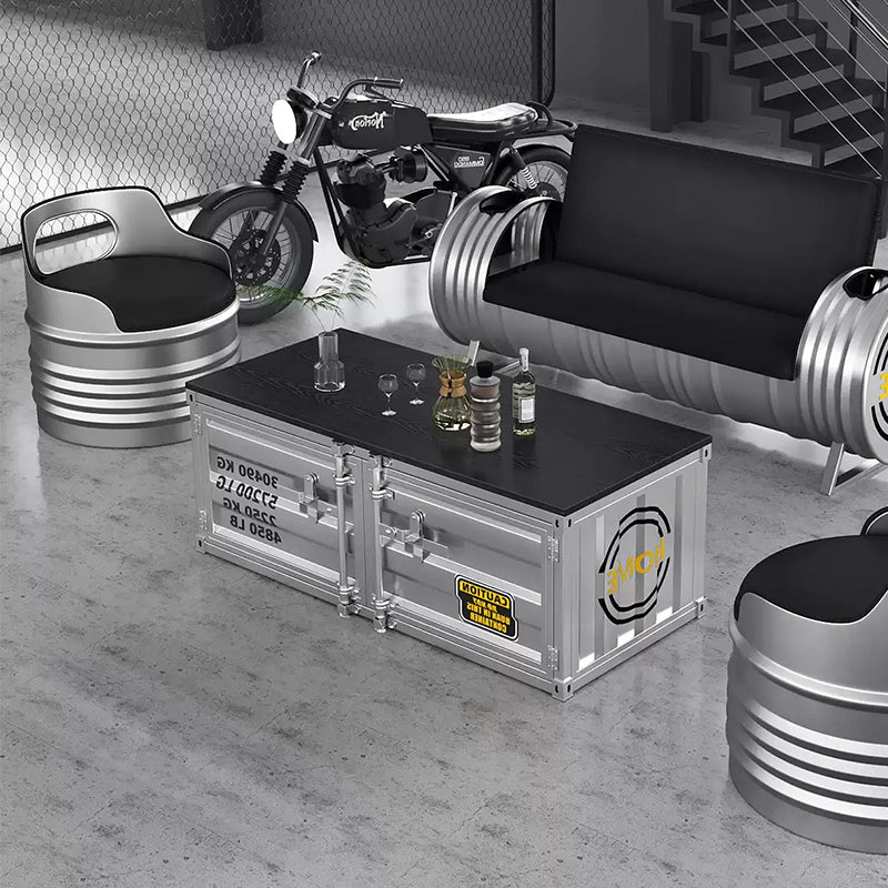 スチール製 収納ローボード ローテーブル インダストリアル コンテナ風 デザイン 収納キャビネット ロータイプ 多目的収納 オフィス イエロー シルバー 幅100cm／140cm おしゃれ