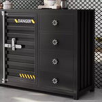 カウンターキャビネット スチール製 インダストリアルデザイン コンテナ風 収納キャビネット バーカウンター サイドボード カフェ 店舗用 幅80cm／120cm ブラック おしゃれ